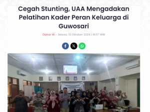 Cegah Stunting, UAA Mengadakan Pelatihan Kader Peran Keluarga Di Guwosari