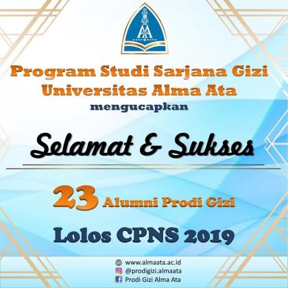 23 Alumni Program Studi S1 Gizi Universitas Alma Ata Lolos CPNS