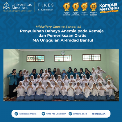 Midwifery Goes to School #2 Adolescent anaemia counselling and free health check at MA Unggulan AL-IMDAD Bantul