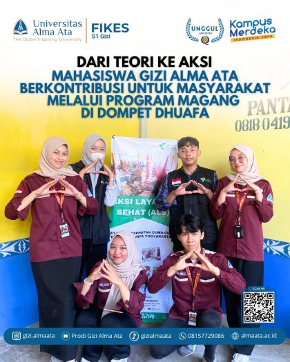 Dari Teori Ke Aksi: Mahasiswa Gizi Alma Ata Berkontribusi untuk Masyarakat Melalui Program Magang di Dompet Dhuafa